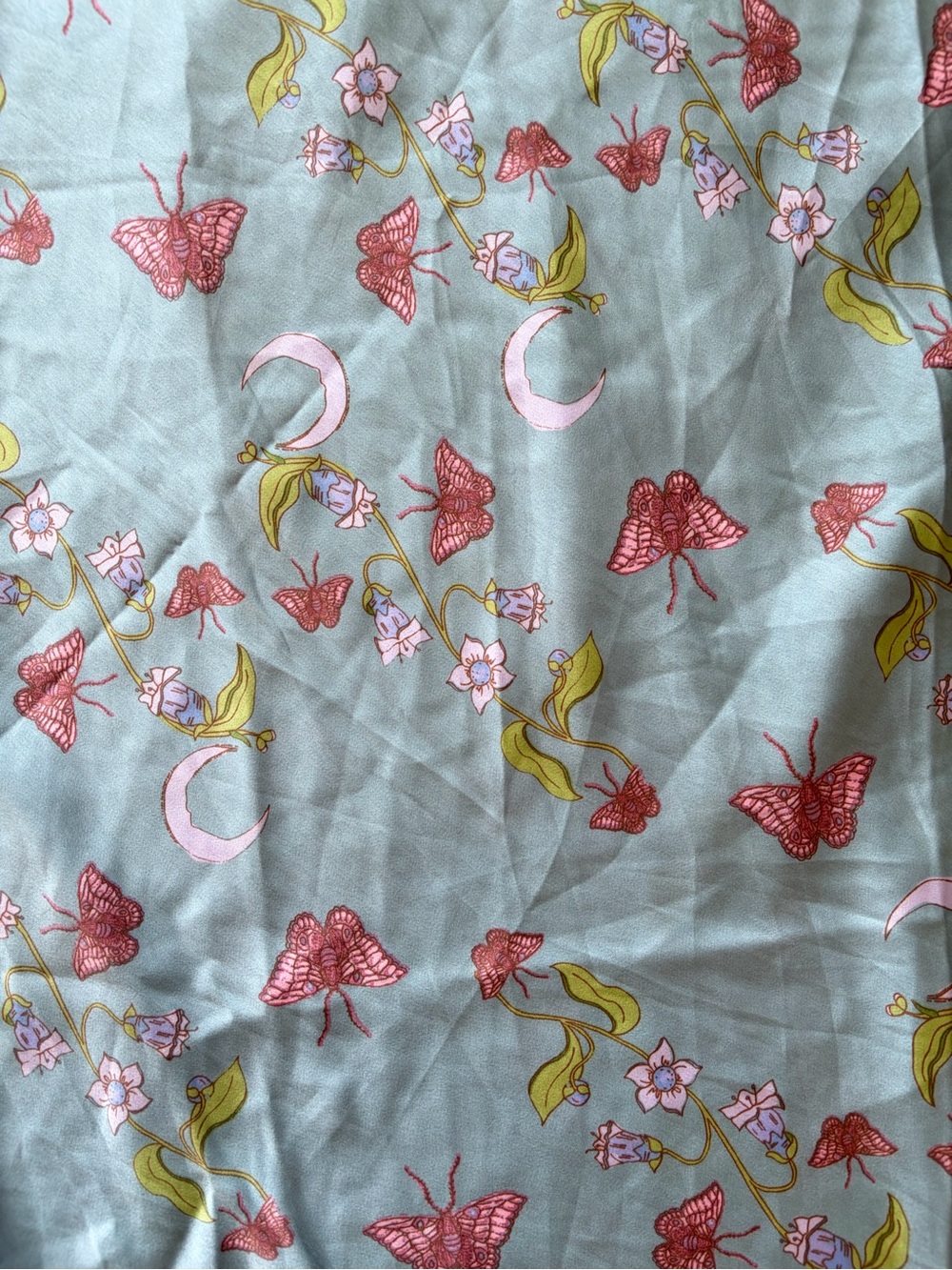 Their Nibs Teal Butterfly Moon Print Slip Dress Nightgown Y2K Fairycore Whimsy - Picture 5 of 6